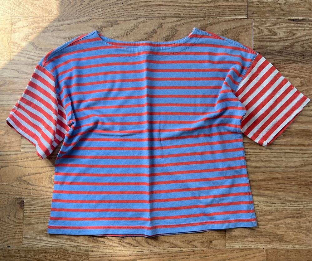 GAP Colorblock Stripe Boxy Boat Neck Tee